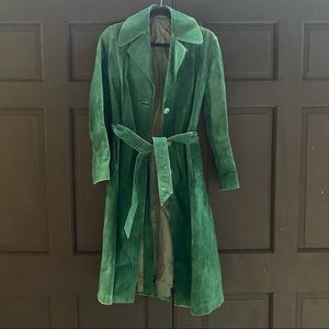 Green Suede Coat - Vintage Size Small